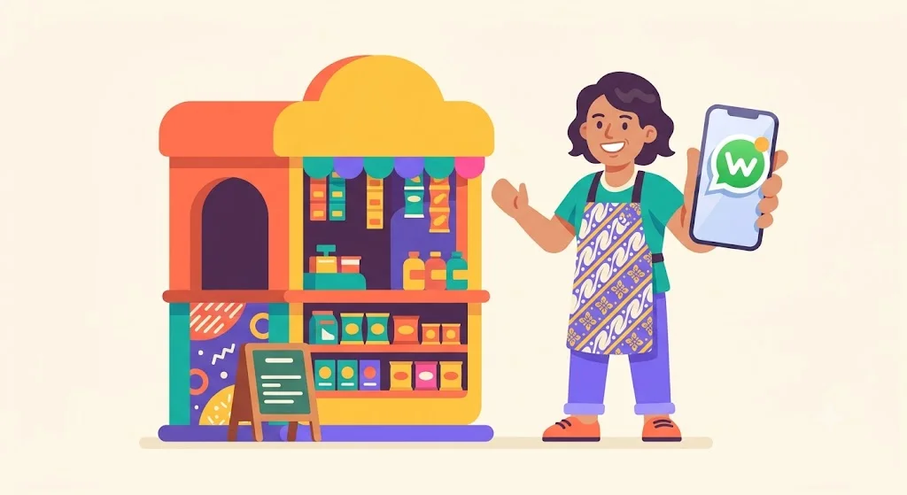 Ilustrasi beragam pelaku usaha kecil dan UMKM Indonesia